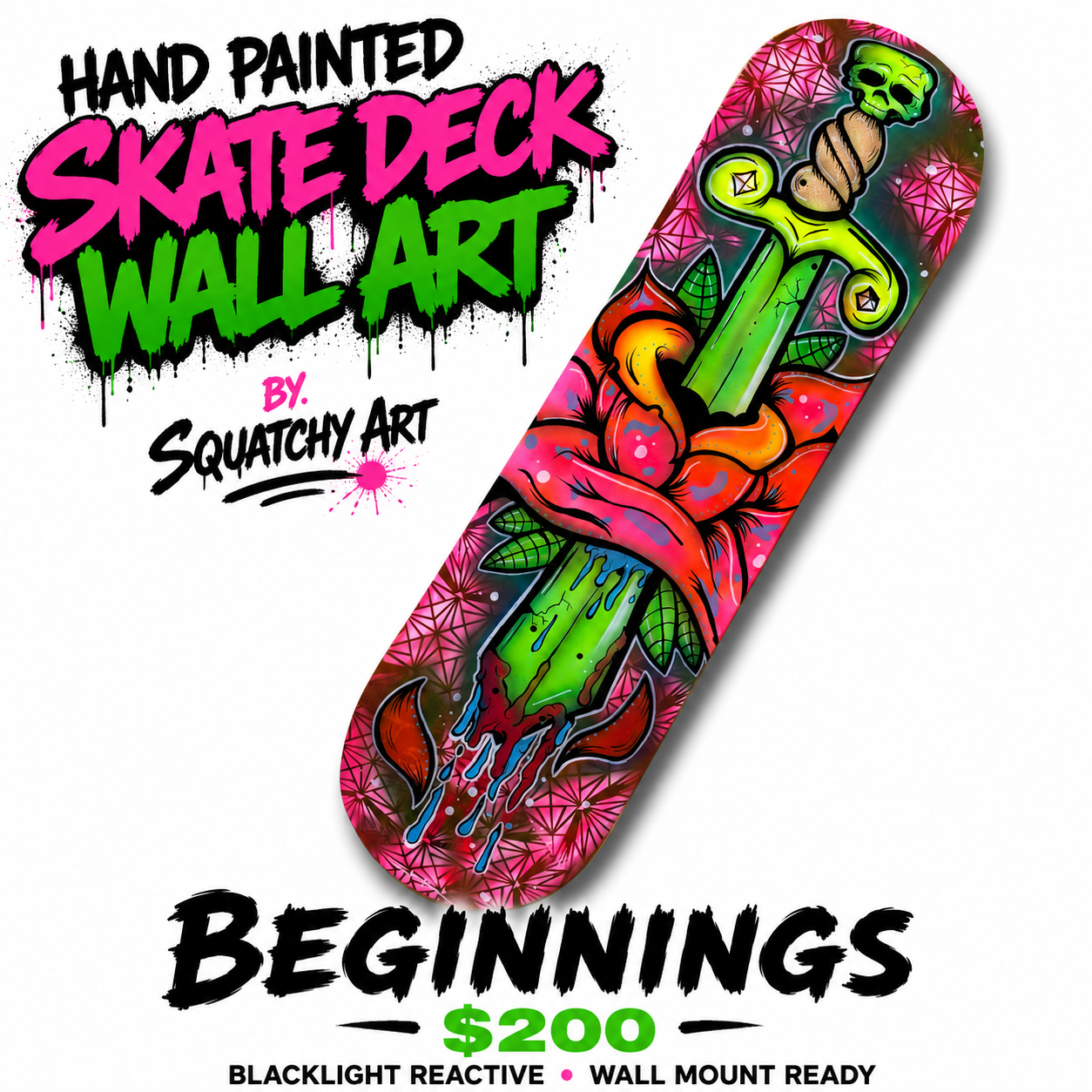 Hand Painted Skate Decks
